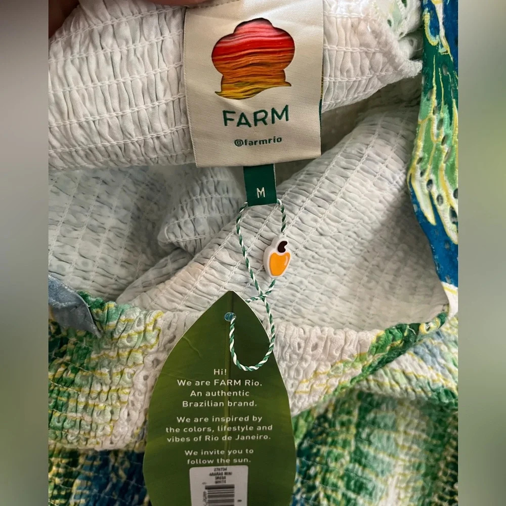 Farm Rio Araras Parrot Print Smocked Mini Dress - Picture 5 of 8